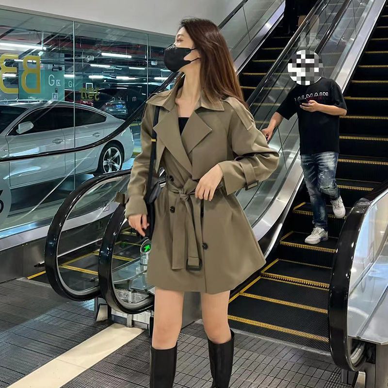 中长款风衣外套女春秋季新款小个子洋气时尚流行垂感大衣韩版|undefined