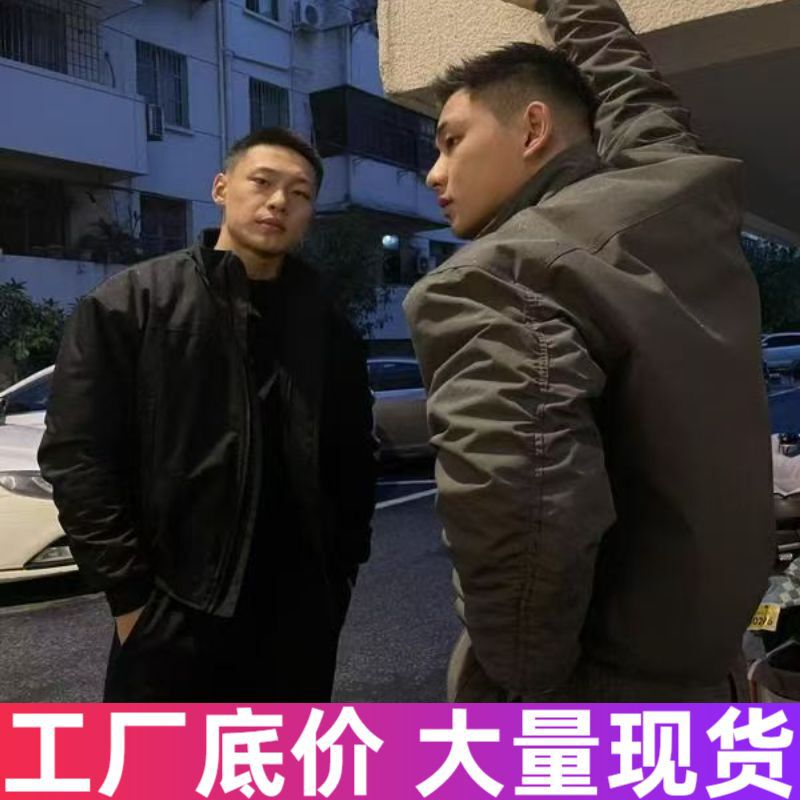 American-Style Trendy Brand Coach's Three-Proof Workwear Jacket for Men, Retro Spring and Autumn Cool Jacket with Flight Collar
