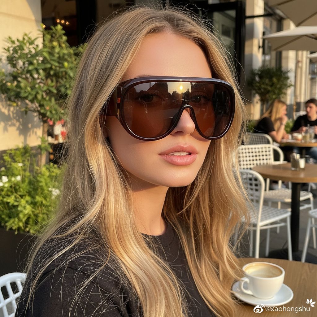 2026 New Style European and American Large-Frame Protective Sunglasses, Versatile and Trendy Street Style Influencer Sunglasses for Men and Women, Fashion Runway Style