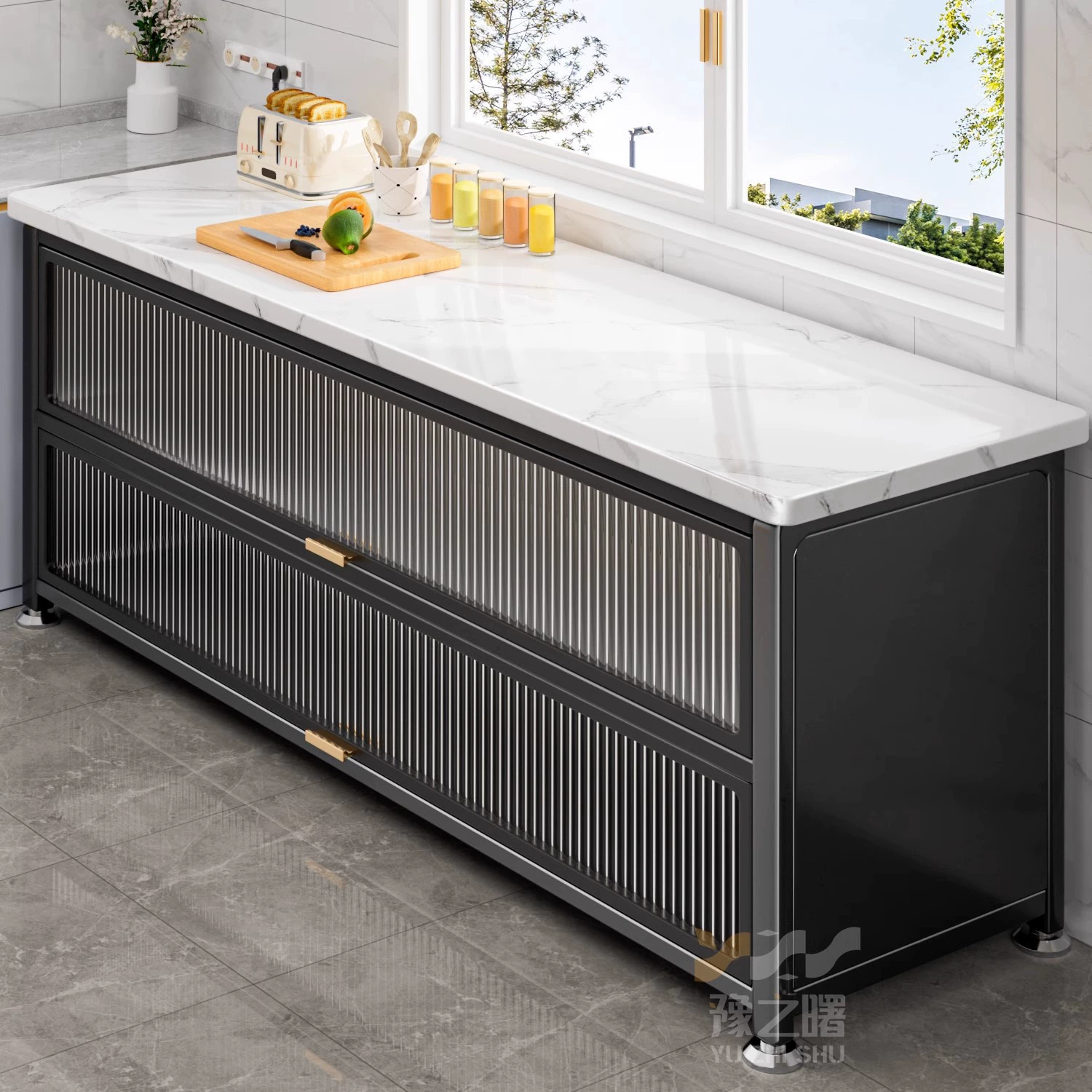 Кухонная полка на полу многослойная каменная плита шкаф для хранения домашнего использования