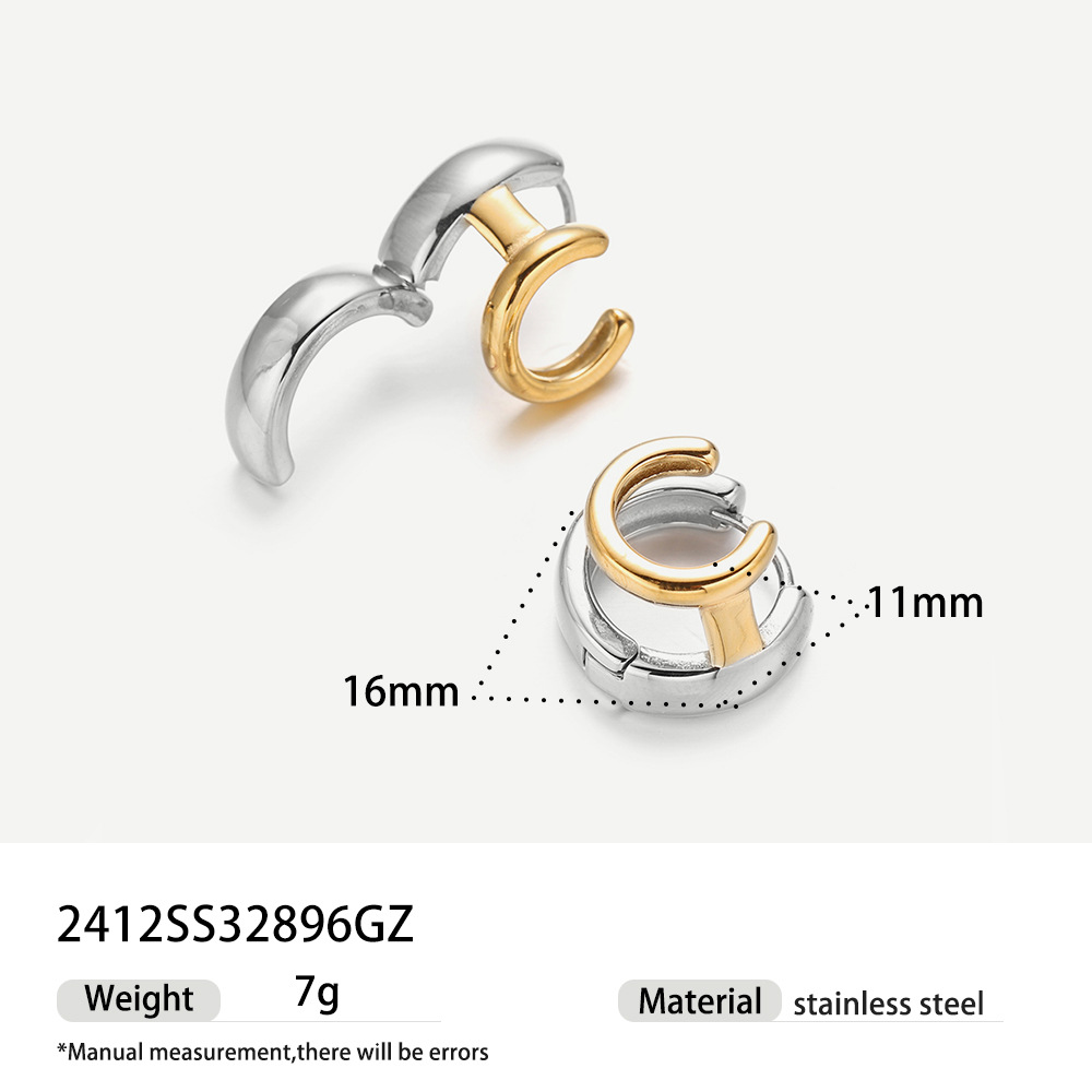 Taina creativo oro y plata de acero inoxidable de alto nivel nicho de acero de titanio pernos de orejas de moda de mujer personalidad orejas