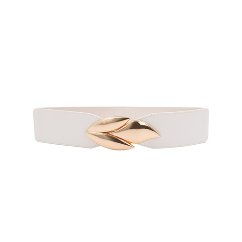 Belt for women with wide exaggerated large leaves elastic band punk style high elastic coat belt high-end European and American cross-border