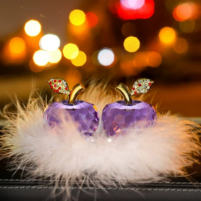 Car ornaments, women car perfume ornaments a - purple-apple-feather-belt-swan-anti-slip-mat