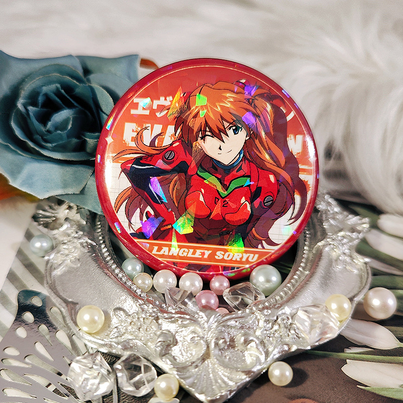 EVA Badge, Neon Genesis Evangelion Badge, Asuka, Kaoru Nagisa, Rei Ayanami, Shinji Ikari, Marie, and Mudstone Valley