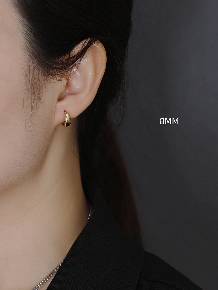 Fashion Geometric Sterling Silver Metal Earrings 1 Pair