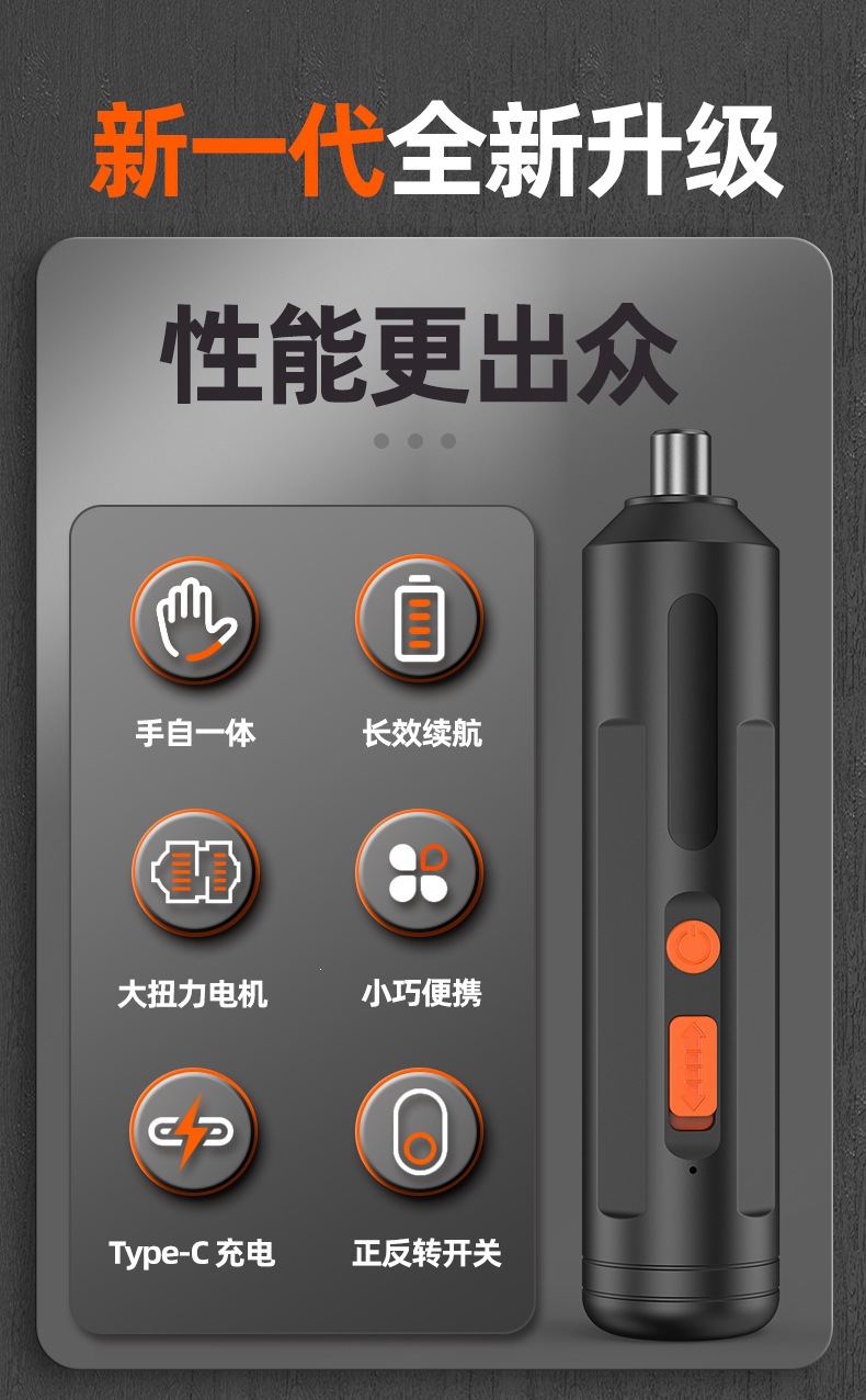 Mini cordless electric screwdriver set for household use