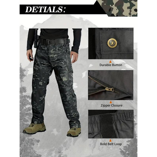 Men's solid color camouflage printed pocket zipper