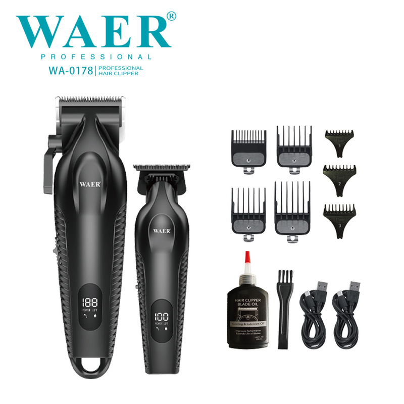 WAER新款专业跨境理发师理发器电推剪电推子油头雕刻剪发廊理发器|undefined