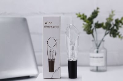 廠家直銷快速醒酒器創意迷妳亞克力郁金香紅酒葡萄酒2合1引倒酒器