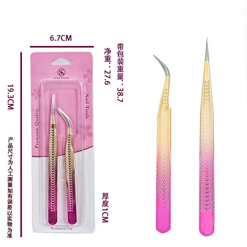 Pinzas para herramientas de belleza para uñas Pinzas para flores de hielo Pinturas de acero inoxidable para eliminar puntos negros y exprimir el acné Pinzas para uñas