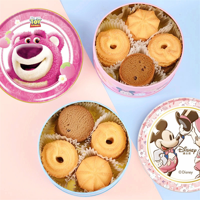 Disney Strawberry Bear Cookies 112g Iron Can Iron Box Cookie Gift for Weddings and Celebrations