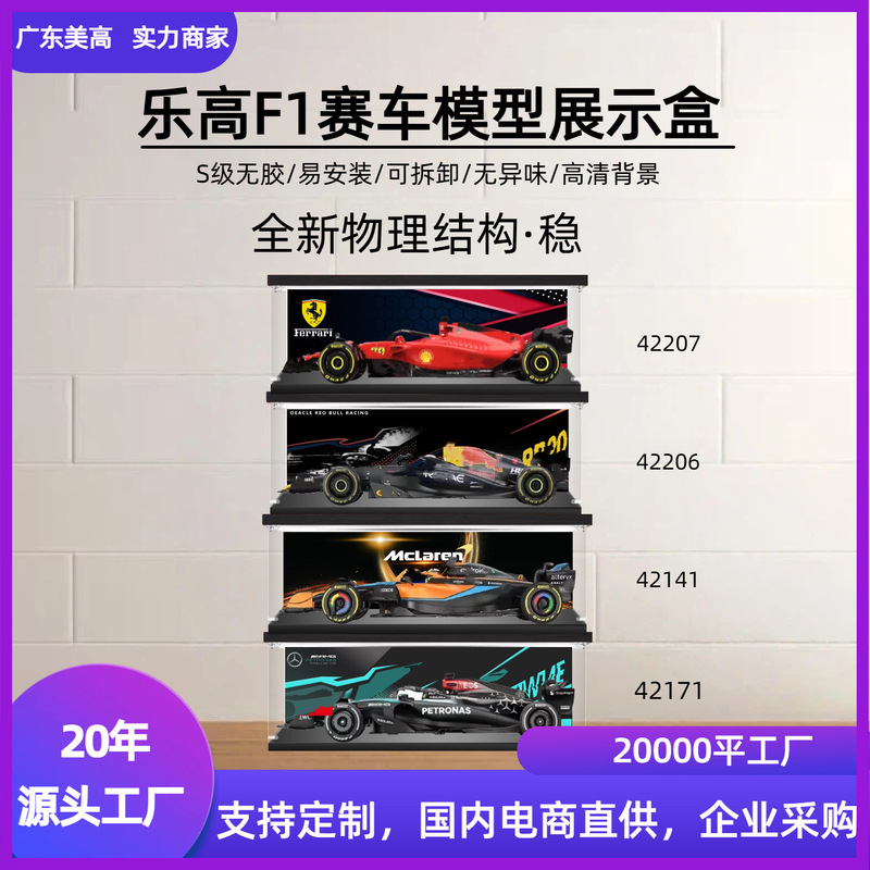 F1 Display Box Is Suitable for Lego Red Bull Ferrari Mercedes-Benz F1 Racing Building Block Model Acrylic Storage Dust Box F1 Display Box Is Suitable for Lego Red Bull Ferrari Mercedes-Benz F1 Racing Building Block Model Acrylic Storage Dust Box