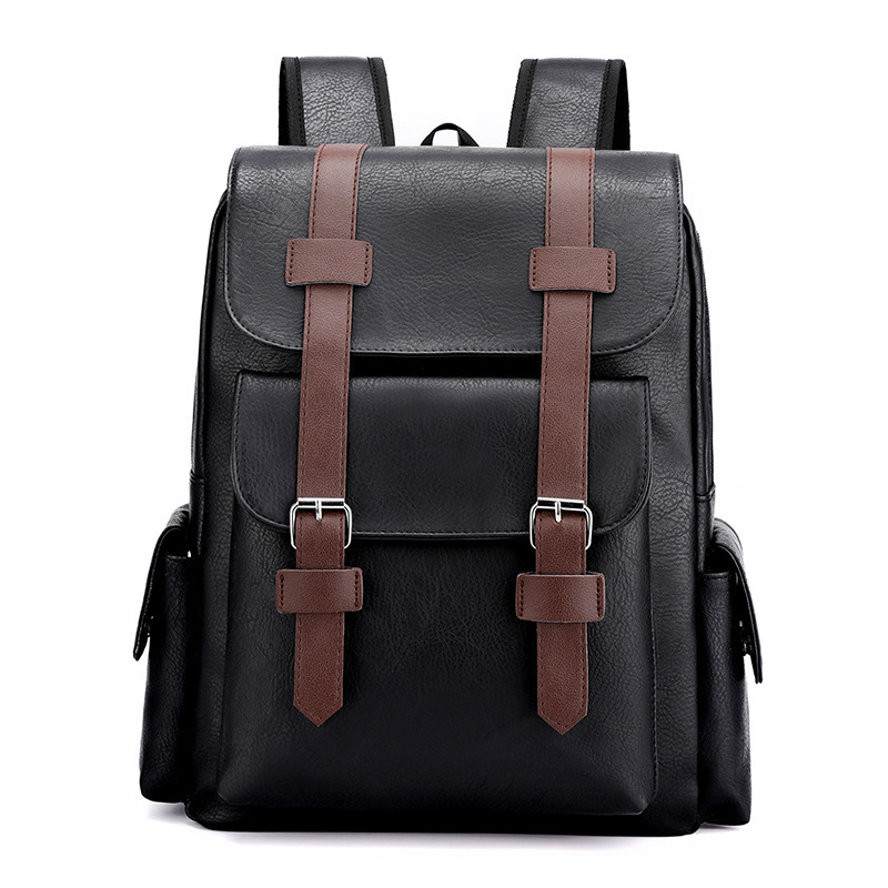 Laptop Backpack For Students, Large Capacity Leather Travel Bag_voghion.com