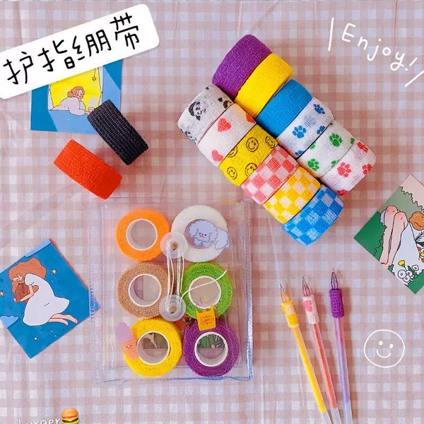 Students write finger protection bandage self-adhesive finger bandage sports pressure tape elastic anti-wear cocoon cute wholesale