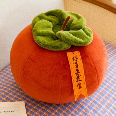 Net Red Same Persimmon Pillow Good Things to Happen Plush Toy Doll Photo Wedding Waist Cushion Girl Gift (Oyuncaq yastıqlar) - red-35cm