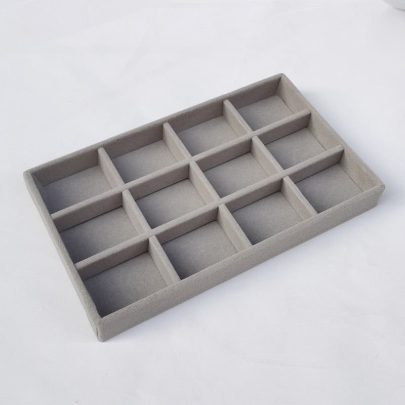 Tamaño pequeño caja de joyería anillo de terciopelo pendientes placa vacía estante de exhibición de la joyería caja de almacenamiento bandeja al por mayor