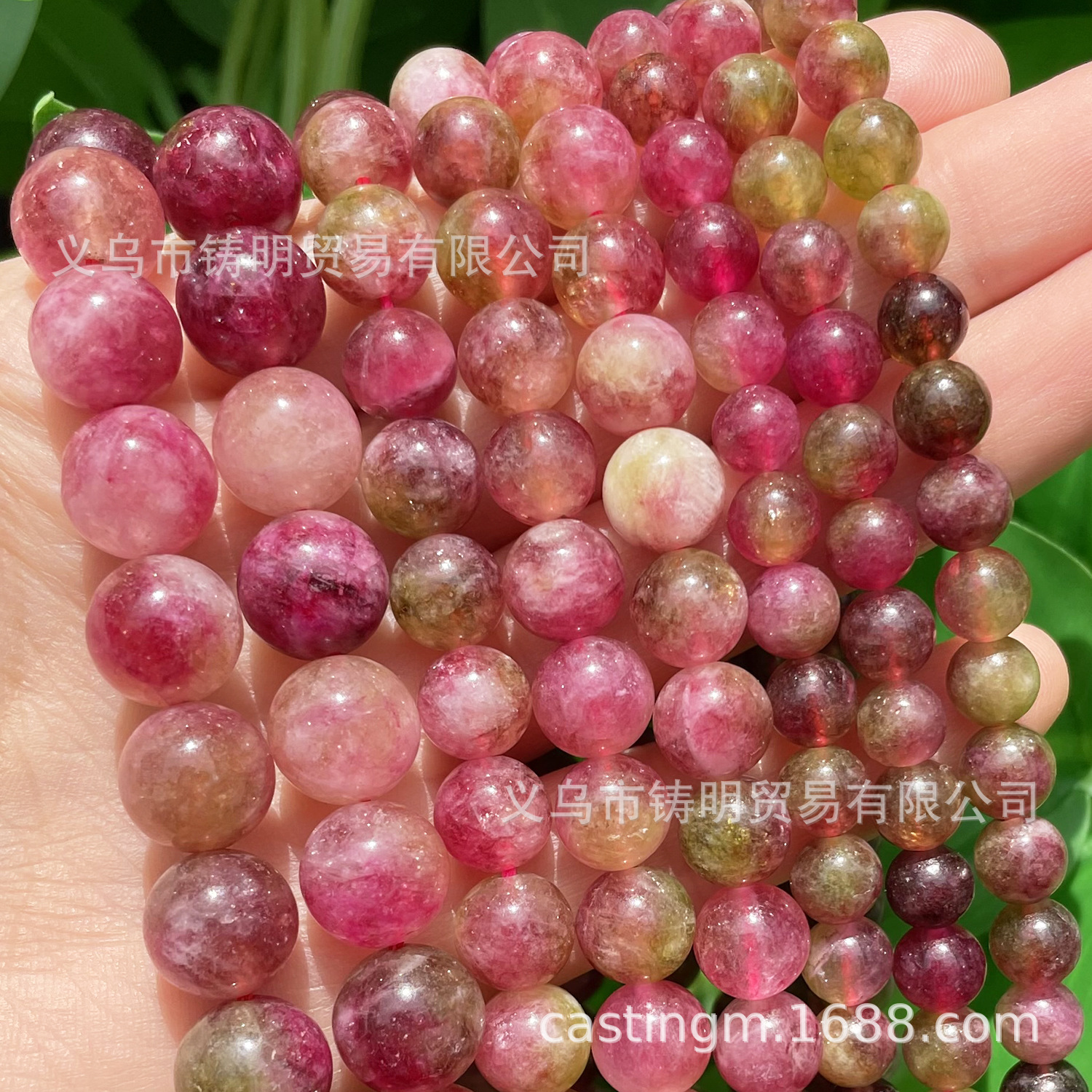 铸明贸易 各种天然石散珠子 蔷薇辉虎眼石优化玉髓圆珠半成品配饰