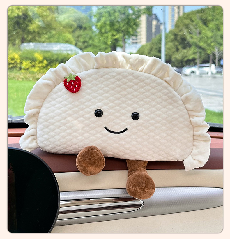 Cartoon Creative Dumpling Car Tissue Box Cute Doll Car Tissue Hanging Bag Plush Car Hanging Tissue Box