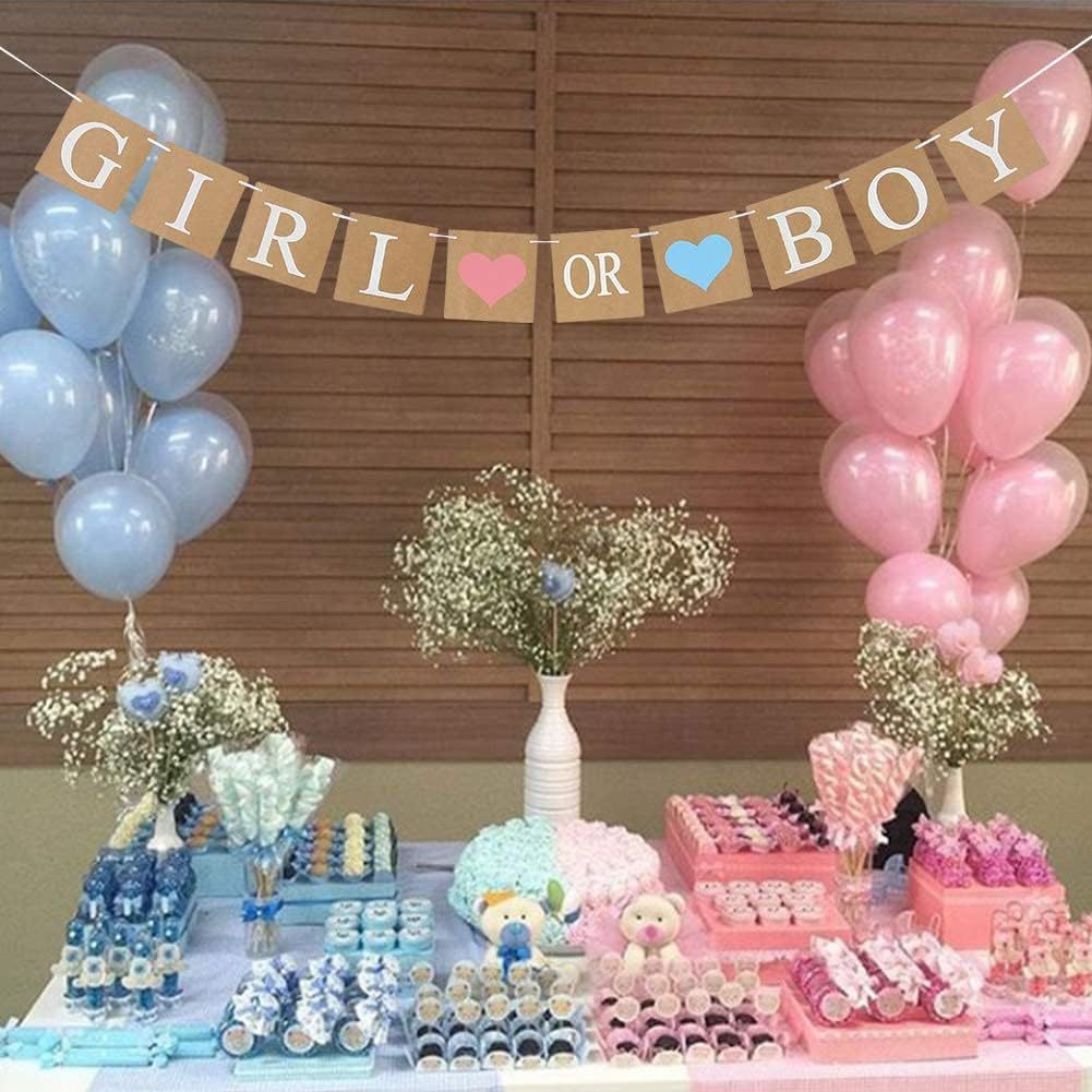 Guirnalda de letras BOYORGIRL transfronteriza de papel kraft para revelación de género de niño o niña, decoración colgante para fiesta