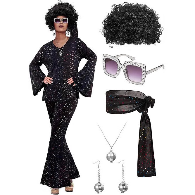2025 Amazon Aliexpress Ebay 70S Disco Clothing Printing Hot Stamping Suit Retro Stylish 2025 Amazon Aliexpress Ebay 70S Disco Clothing Printing Hot Stamping Suit Retro Stylish