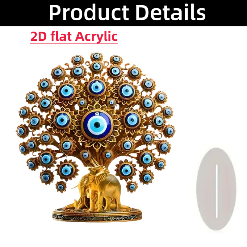 Colgar árbol acrílico de ojos malignos marca 2D hogar de escritorio de oficina emblemas arquitectura retrógrada estilo europeo nuevo pendulum image 6