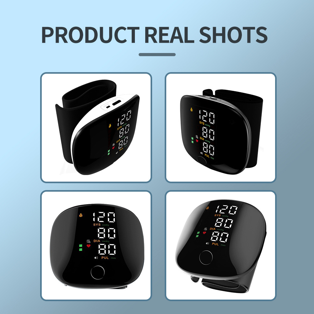 Esfigmomanómetro electrónico transfronterizo inglés tipo pulsera bomba dividida monitor doméstico de alta precisión fabricante de voz multinacional