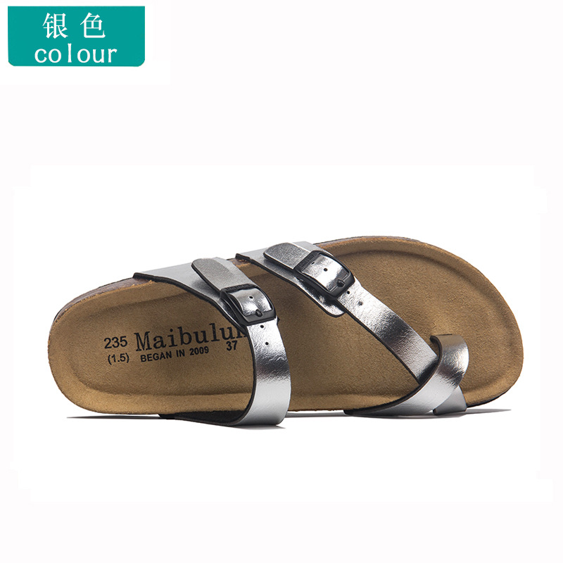 Zapatillas de corcho planas para hombres y mujeres pareja más tamaño al aire libre playa verano color pareja zapato cubierta toe Ventas Directas la fábrica