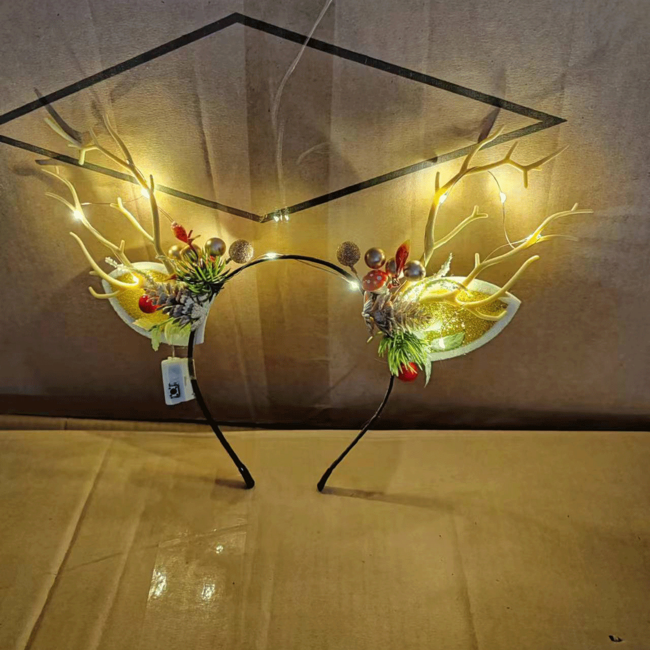 Diadema navideña con luces de alce/ mariposa, para fotos image 69