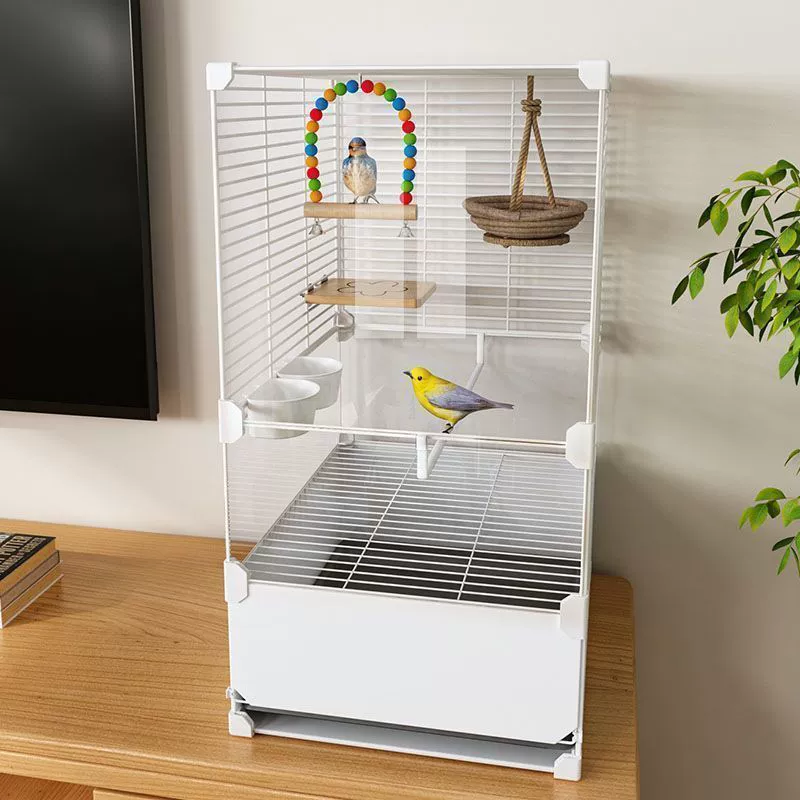 Птичья клетка, прозрачная, брызгозащищенная, утолщенная, зашифрованная, бытовая, большая, попугай, волнистый попугайчик, корелла, специальная экологическая горизонтальная проволока, роскошная вилла