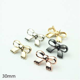 Gold metal bow women's shoes shoes flower shoes button shoe material bag hardware metal accessories clothing accessories accessories accessories