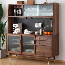 北美黑胡桃木北欧风实木餐边柜日式民宿收纳储物柜家用餐厅置物茶