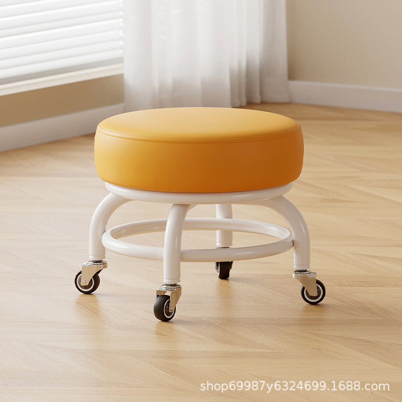 Rueda universal taburete pequeño polea doméstica taburete redondo para cambiar zapatos limpiador taburete bajo con artefactos mágicos para niños pequeños taburetes silenciosos