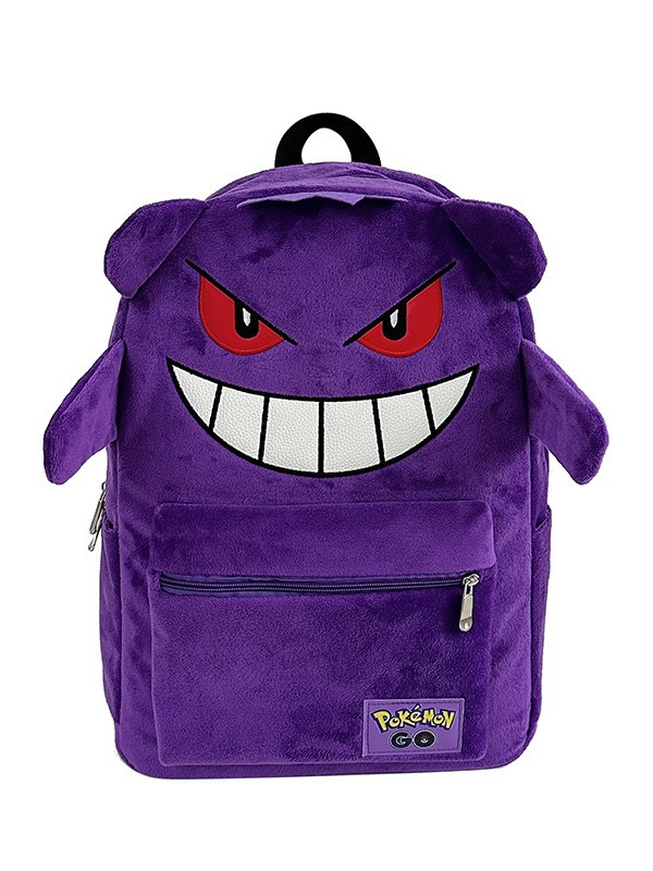2025 nuevo monstruo mochila de peluche púrpura pareja de dibujos animados de gran capacidad para estudiantes universitarios mochila transfronteriza