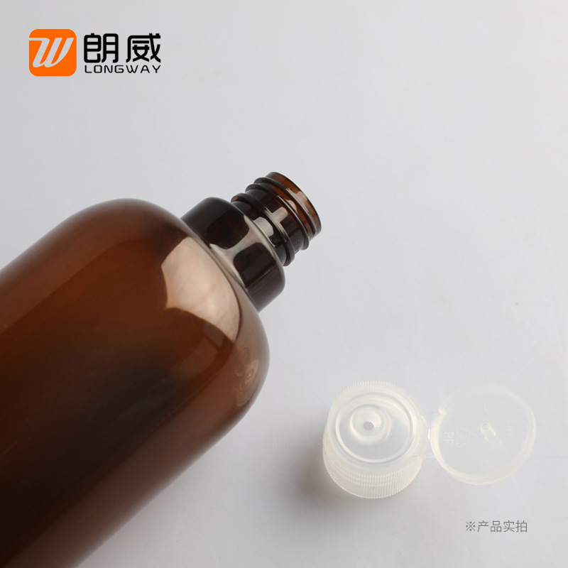 500ml cilíndrico de cuello largo Flip botella de champú botella de plástico para mascotas botella de loción sub-embalaje material de embalaje Flip cover botella