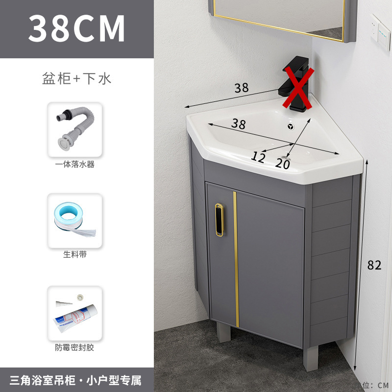 Piso lavabo gabinete combinación pequeño apartamento baño triángulo mesa de lavado esquina lavabo piscina