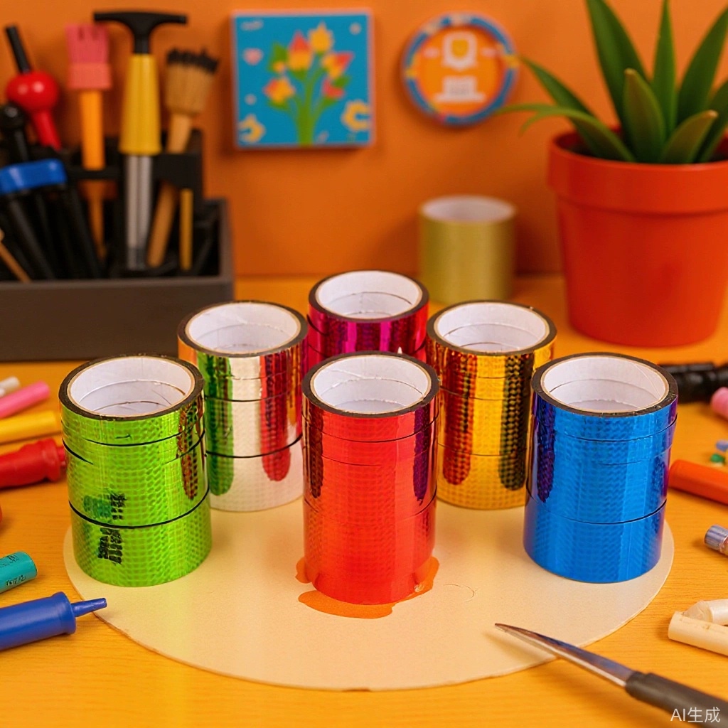 Factory Direct supply flash laser tape bright color tape gift packaging diy decorative reflective tape