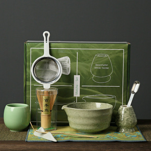 Matcha bowl ceramic Japanese style matcha suit tea bamboo matcha brush baibenli Song Dynasty tea ceremony gift box