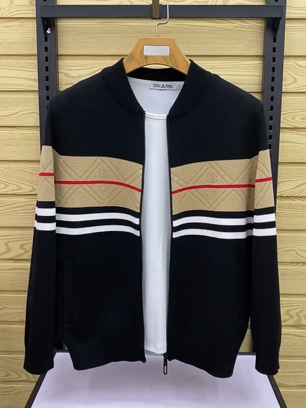 2025 Autumn/Winter Men's New High-End Baseball Collar Knitted Jacket Fashionable Versatile Comfortable Trendy Men's Casual Wear