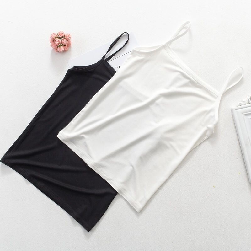 Women's New Slim-Fit Camisole, Plus-Size Top for Spring and Summer, Lace Inner Wear, Black and White Mesh Undershirt