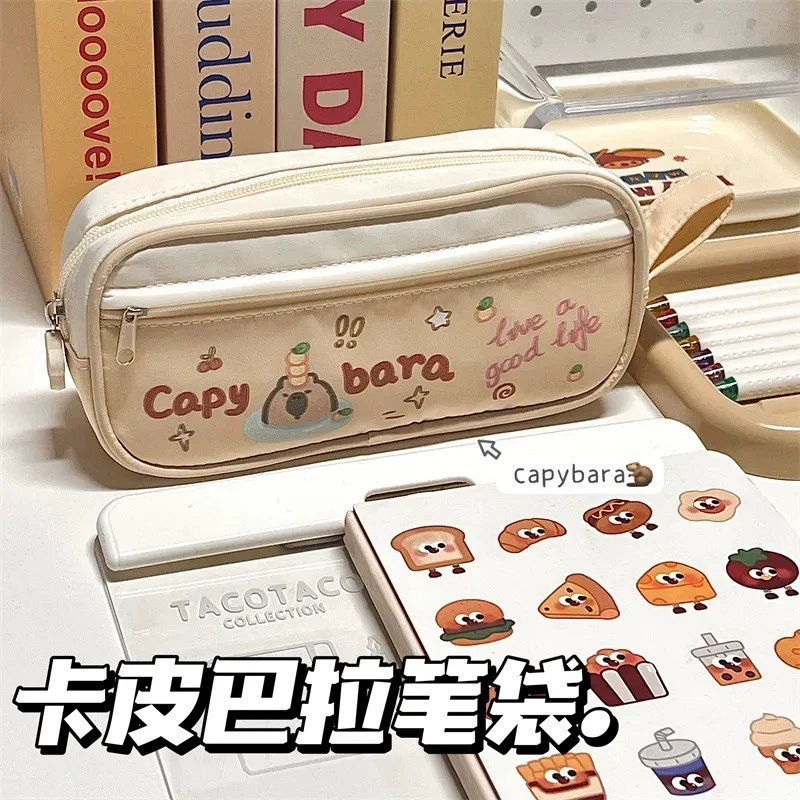 Kabbara Pan Pan Pсумка просторная и многослойная отделка высокая текстура симпатичная и милая мультяшная настольная студенческая канцелярская сумка