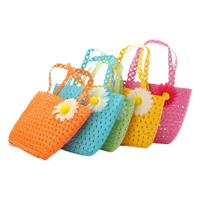 Новые дети подсолнечника соломенная шляпа Сумочка костюм девушки соломенная шляпа солнца пляжная шляпа оптом