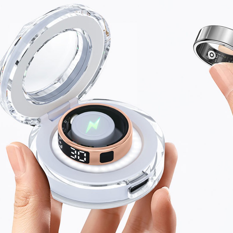 Transfronterizo SR08 anillo frecuencia cardíaca oxígeno ejercicio sueño monitoreo de salud cepillo de vibración pulso táctil inteligente portátil