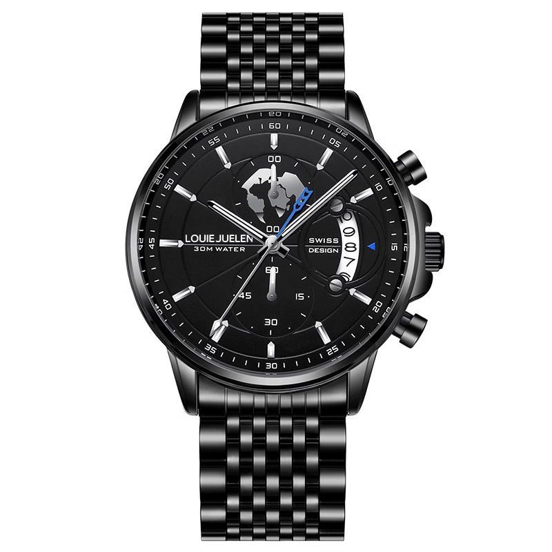 L-576 블랙 쉘 블랙 표면 블루 바늘 스틸 벨트