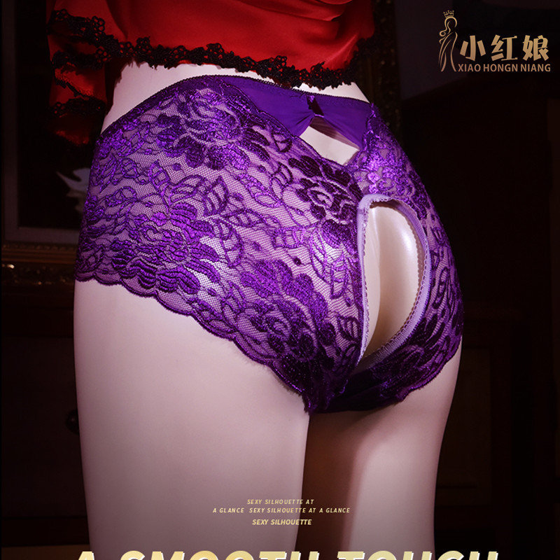 Japanese Style Lace Panties Open Crotch Women's Large Size Sexy Cut Out No-Take-Off Briefs Low-Waist Underwear Thong Hot Style
