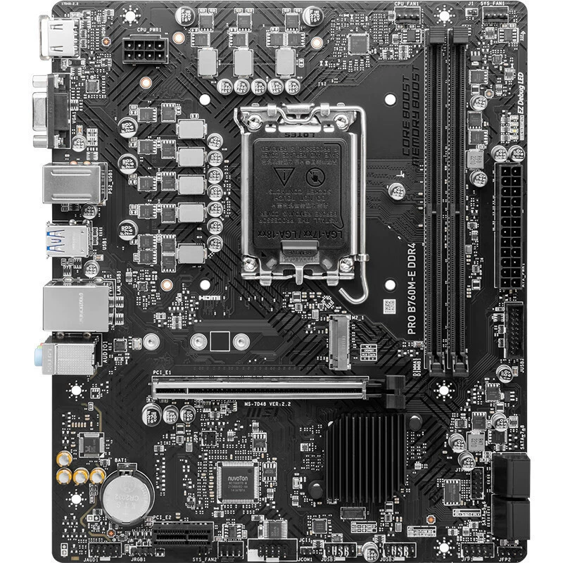 Intel MSI PRO B760M-E DDR4 computer motherboard is suitable for supporting 12/13 generation CPU12400
