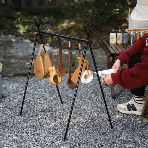 Outdoor camping portable storage rack 4-leg drying rack foldable aluminum alloy hanger self-driving travel clothes drying rack