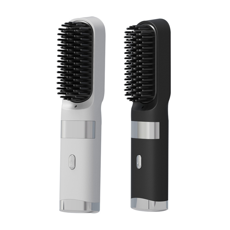 Peine de pelo liso transfronterizo, los iones negativos no dañan el cabello, peine de pelo liso inalámbrico LCD portátil, rizado recto, dormitorio de doble uso, duración de la batería larga