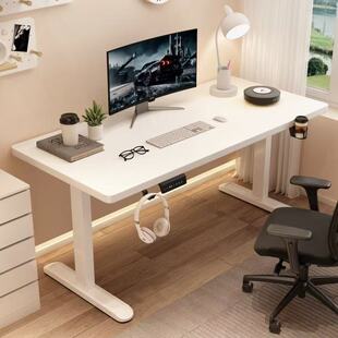 Solid Wood Electric Lift Table Computer Table Study Table Desk Liftable E-Sports Table Home Office Desk Workbench