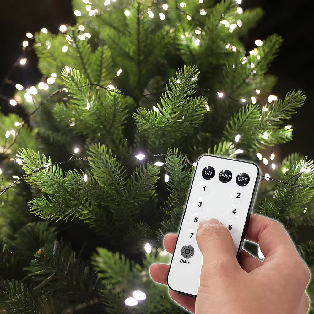 Decoraciones de Navidad LED petardos Luz de alambre de cobre Cadena de luz Línea Verde Navidad Vacaciones de vestir iluminación transfronteriza