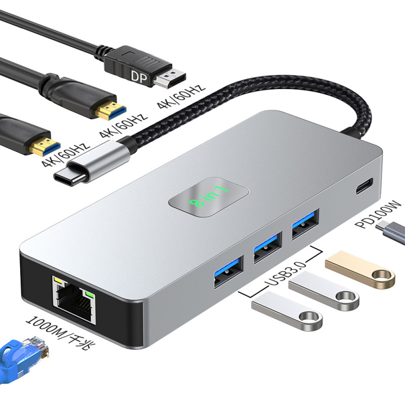 国境を越えたダブルhd 4k 60h異顕mstマルチスクリーン画面ギガビットネットワークカードhubノートtype-c拡張ドック|undefined